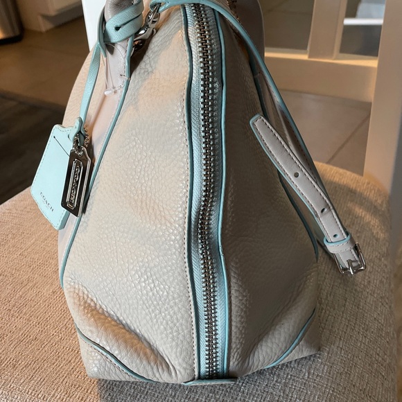 Coach Restored Bleecker Preston Satchel — Light Beige with Mint Trim - Picture 7 of 11